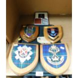 Various Scottish and other shield crests, to include The Royal Scots, The Gordon Highlanders,