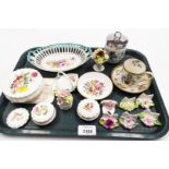 Various Coalport, Wedgwood and Royal Worcester trinkets, to include floral posy trinket boxes,