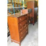 A Stag Minstrel bedroom suite, comprising a pair of bedsides with single drawer, dressing table,