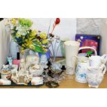 Various household ceramics and effects, to include milk jugs, planters, fruit bowls, candle