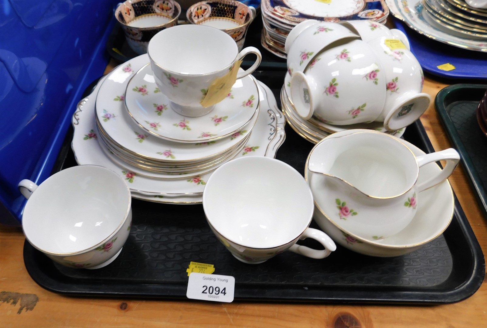 Two part tea and dinner services, a Collingwoods bone china part tea service, in the Pink Rose - Image 2 of 3