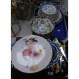 Silver plated fish knives and forks, further flatware, Chinese bowls and plates, further plates