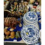 Decorative china and effects, to include bisque figures, trinket boxes and covers, Old England Royal