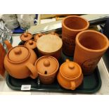 A collection of Henry Watson Pottery The Original Suffolk terracotta wares, to include teapot,