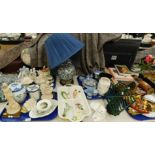 Decorative china and effects, to include two novelty box and covers, blue and white jar and cover,