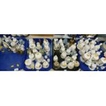A collection of porcelain hand bells, to include commemorative examples, Wedgwood Jasperware,
