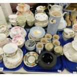 Part tea wares to include Royal Albert Rose Chintz Series., Crown Staffordshire., Coalport Ming