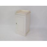 A Victorian pine pot cupboard, painted white, 75cm high, 39cm wide, 35cm deep.