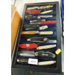 A collection of pen knives, to include bone handled example, commemorative Woburn Abbey, etc. in