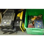 Sectional tool boxes, to include Stanley., Black & Decker., together with various associated