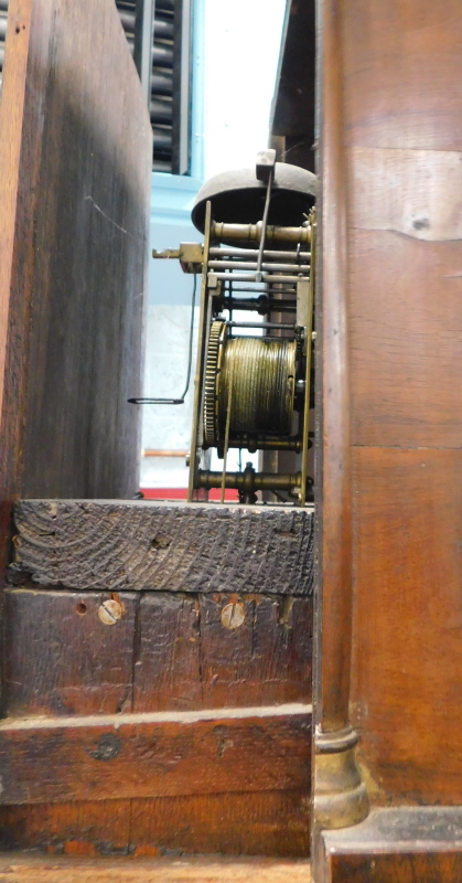 Jeremiah Hartley, Norwich, An early 18thC walnut longcase clock, the square brass 12 inch dial - Image 3 of 3