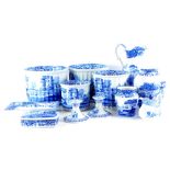 A quantity of blue and white printed porcelain, to include a pair of Copeland Spode Italian
