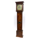 Jeremiah Hartley, Norwich, An early 18thC walnut longcase clock, the square brass 12 inch dial