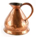 A large imperial two gallon copper flagon, 34cm high.