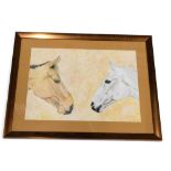 N.D.Thorne. Two horses, watercolour, signed and dated 2010, 45cm x 64cm.