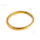 A 22ct gold thin wedding band, 1.6g.