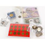 Various coins and banknotes, to include Royal Commemorative.