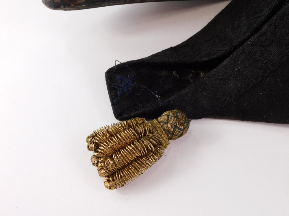 A Naval bicorn hat, with a fitted toleware case, and a pair of Epaulettes in toleware box stamped H. - Image 5 of 6