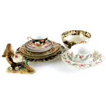 Miscellaneous Derby and Royal Crown Derby items, to include Imari pattern plates, a cup, various