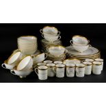 A Royal Doulton Fine Gold pattern part dinner and coffee service, to include dinner plates, side