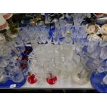 Glassware, to include jugs, decanters, wine glasses, liqueur glasses, tumblers, etc. (a quantity)