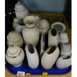 A quantity of Chokin ware porcelain, to include vases, boxes and covers, each picked out in 22 and