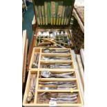 A quantity of loose and cased flatware, etc. (a quantity)