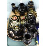 A large quantity of Chokin ware, to include vases, fan shaped dishes, and small plates or pin trays,