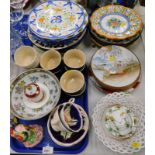 Decorative china and effects, to include Le Creuset ramekins, oriental style cabinet plates, a