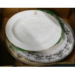 A collection of meat plates, to include Masons Ironstone, etc. (1 box)
