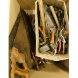 A quantity of tools, to include saws, hammers, etc.