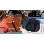 A collection of ladies clothing, various handbags, briefcases, speakers, etc. (a quantity)