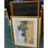 Various pictures, prints, to include rural scenes, cattle scene, flowers, picture frames, tiger in