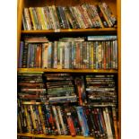 A large quantity of general DVD's, various types. (3 shelves)