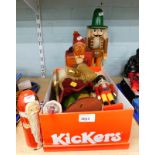 Various Christmas decorations, to include a Russian doll painted in the form of Father Christmas,