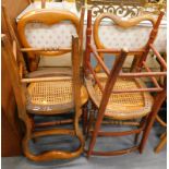 Four bedroom chairs, two with bergere seats.