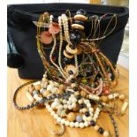 Modern costume jewellery and effects, to include mainly Eastern style beaded necklaces, ladies
