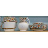 A Losol Ware wash set, to include wash jug and bowl, chamber pot, etc., with transfer printed