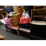 A collection of furniture, to include three drawer pine small chest of drawers, coffee tables,