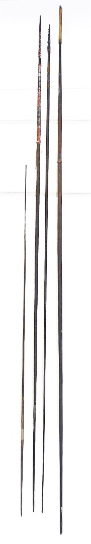 An African tribal spear, with plain handle, turned top and pierced wooden top end, 190cm high, - Image 6 of 6