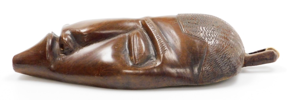 Tribal Art. A mahogany wall mask of a figure, 31cm high, 18cm wide. - Image 2 of 3