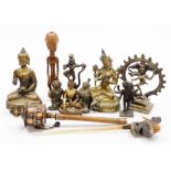 Various cast metal and other figure groups, Deities, Gods, Indian metal figure groups, various other