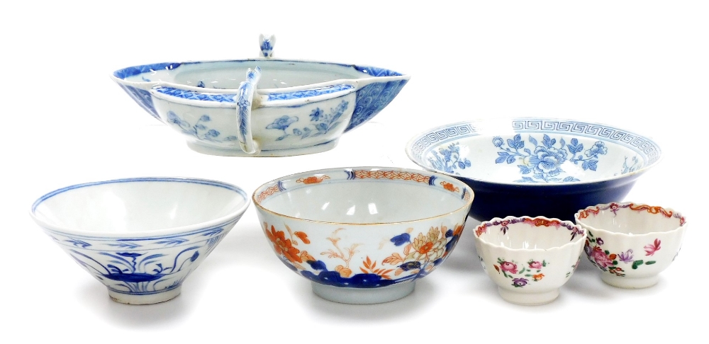 A group of Chinese porcelain, comprising a floral decorated Chinese Imari bowl decorated with