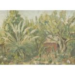 Rose E. Woodliffe. Pampas Grass, oil on board, signed and titled verso, 27cm x 36cm. Label verso