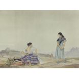 After William Russell Flint (1880-1969). Almeria, coloured print, 57cm x 71cm, and two others. (3)