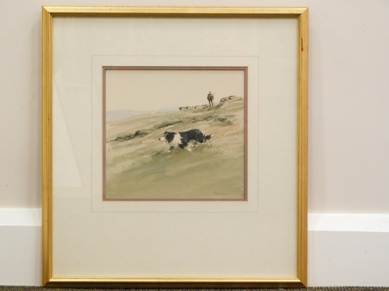 Philip Gardner (1922-1986). Fetching in the Stragglers, watercolour, signed and titled verso, 19.5cm - Image 2 of 4