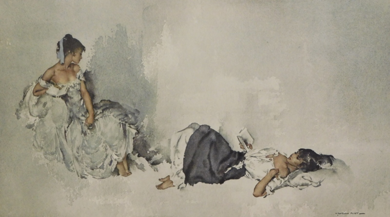 After Russell Flint. Ladies reading, print, 29cm x 54cm and two others. (3)