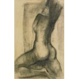 Antonin (Tony) Bartl (1912-1998). Female study, charcoal, signed and dated 1976, 54cm x 35cm.
