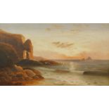 19thC English School. Seascape, twilight evening, oil on canvas, signed and indistinctly titled,