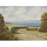 Muriel Reynolds. Morston - End of Race, oil on board, 29cm x 39cm. Artist label verso.